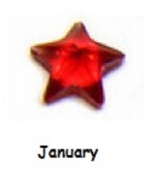 January birthstone star 4mm floating locket charm - Click Image to Close